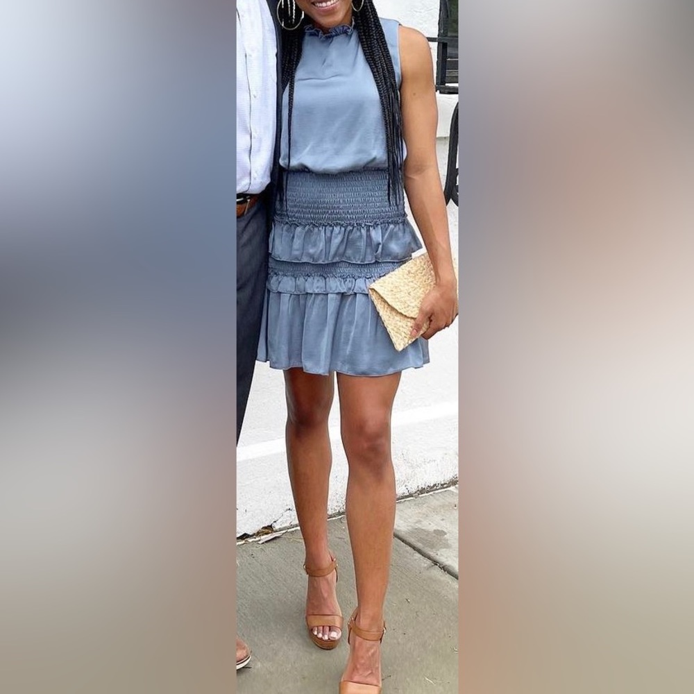 Pale Blue Satin Dress